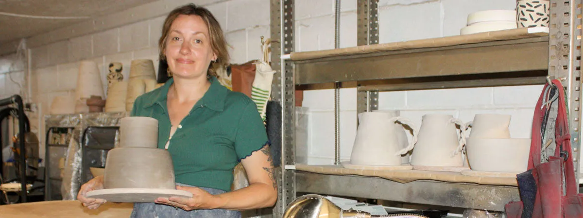 Vicky Pratt Becker in her studio